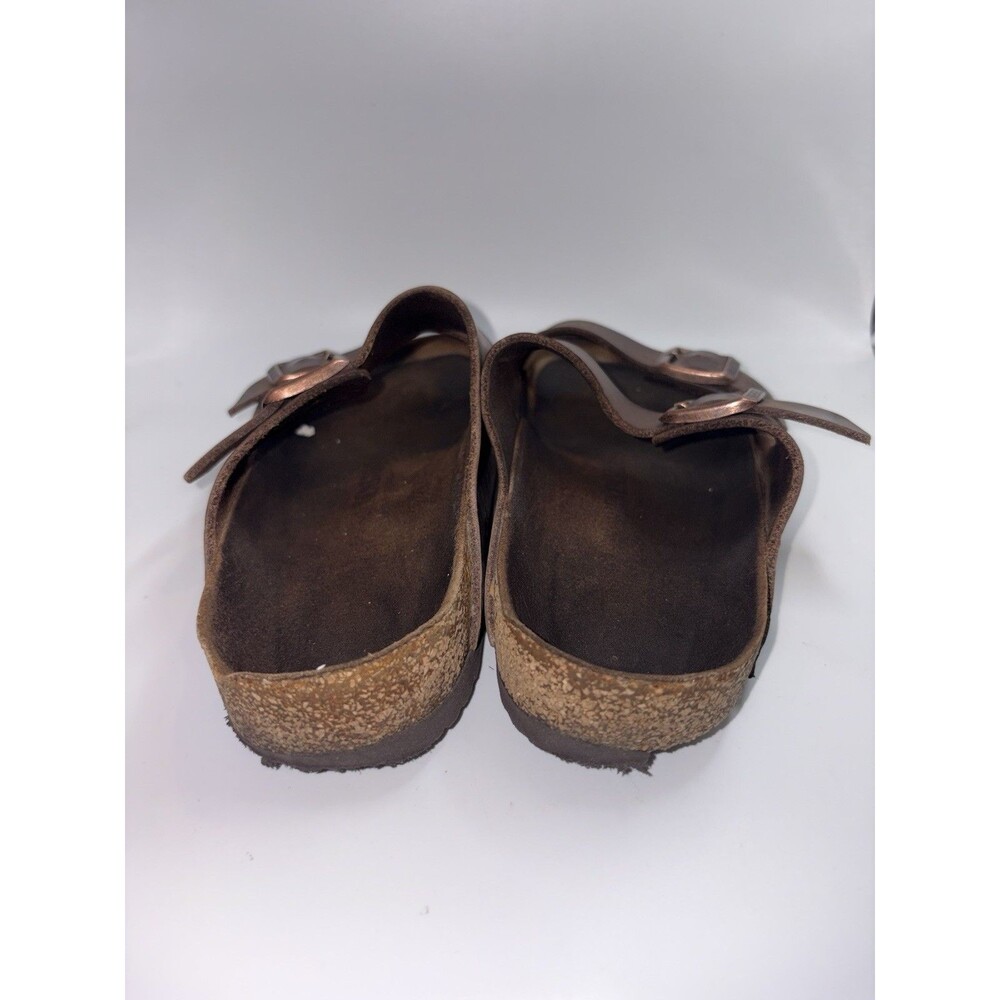 Birkenstock Arizona Sandals Mens 40 Brown Leather Two Strap Cork Footbed Slip On - Picture 4 of 10